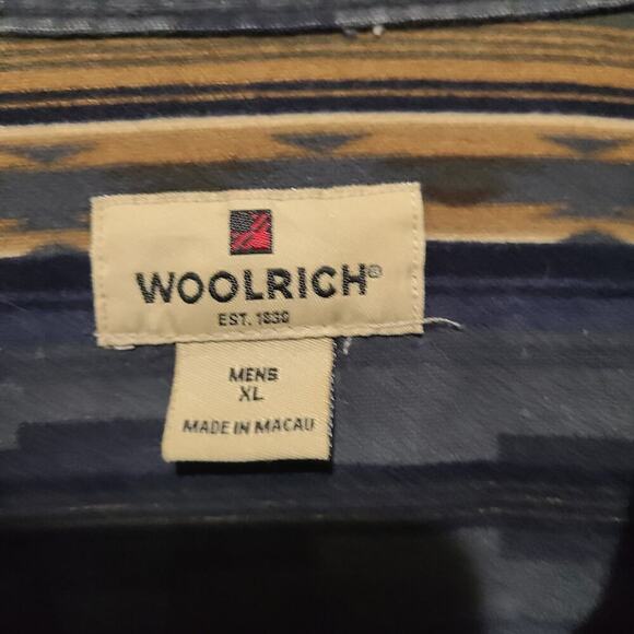 VTG WOOLRICH MEN'S SOUTHWEST PRINT 100% COTTON FLANNEL LS BUTTON DOWN SHIRT XL - Picture 5 of 9
